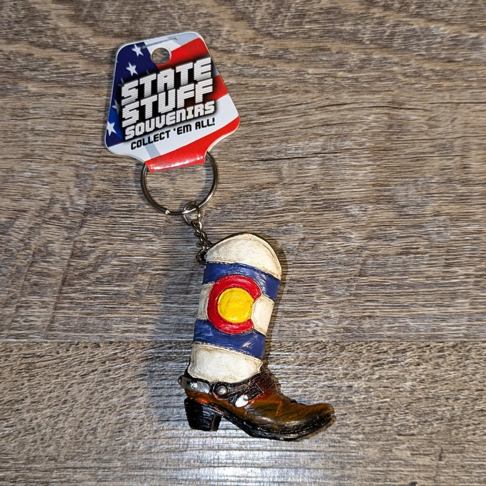 Unused cowboy boot keychain